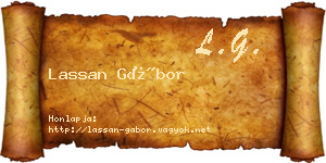 Lassan Gábor névjegykártya