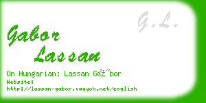 gabor lassan business card